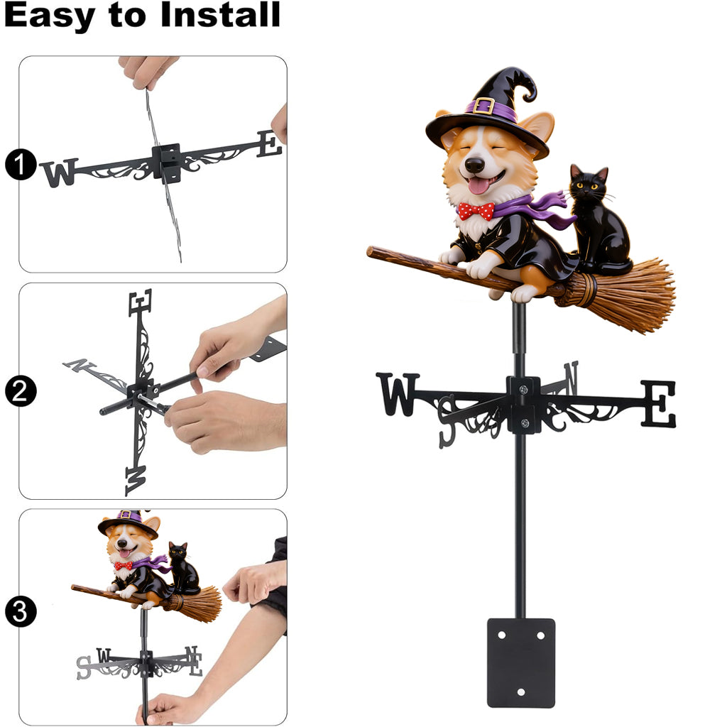 Gift for Pet Owner, Halloween Gift - Personalized Dog Weather Vane