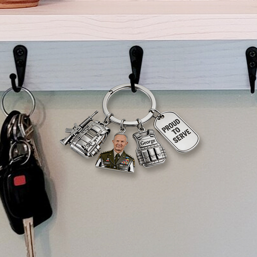 Military Veteran - Personalized Veteran Keychain With Charms