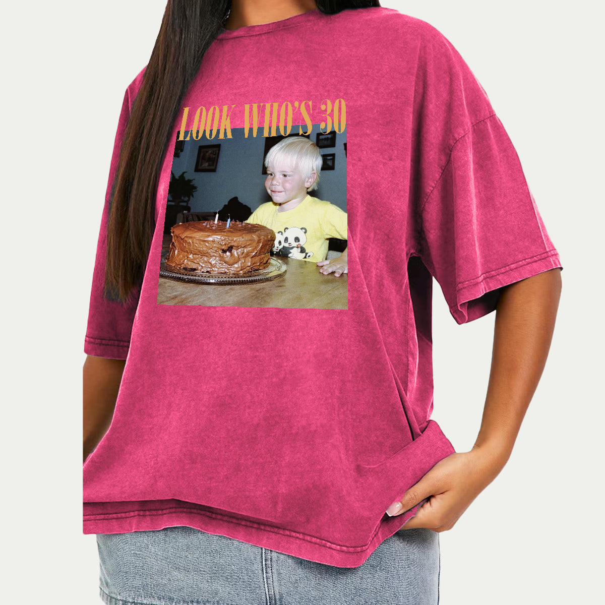 Birthday Gift - Personalized Birthday Washed T-Shirt