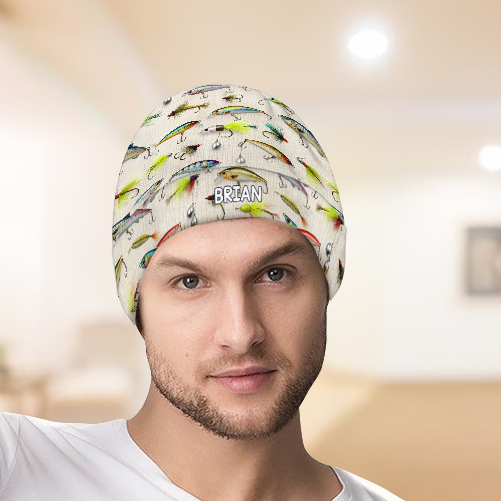 Love Fishing - Personalized Fishing Beanie Hat