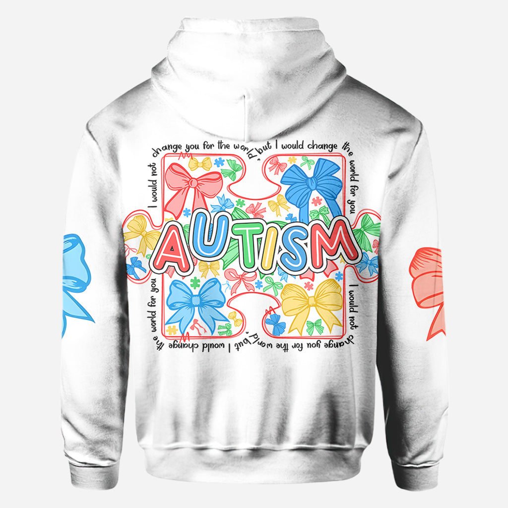 I Would Change The World For You - Autism Awareness All Over Shirt