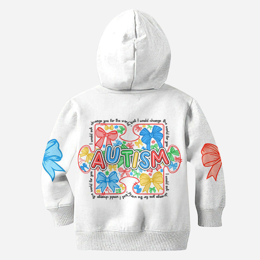 I Would Change The World For You - Autism Awareness All Over Shirt