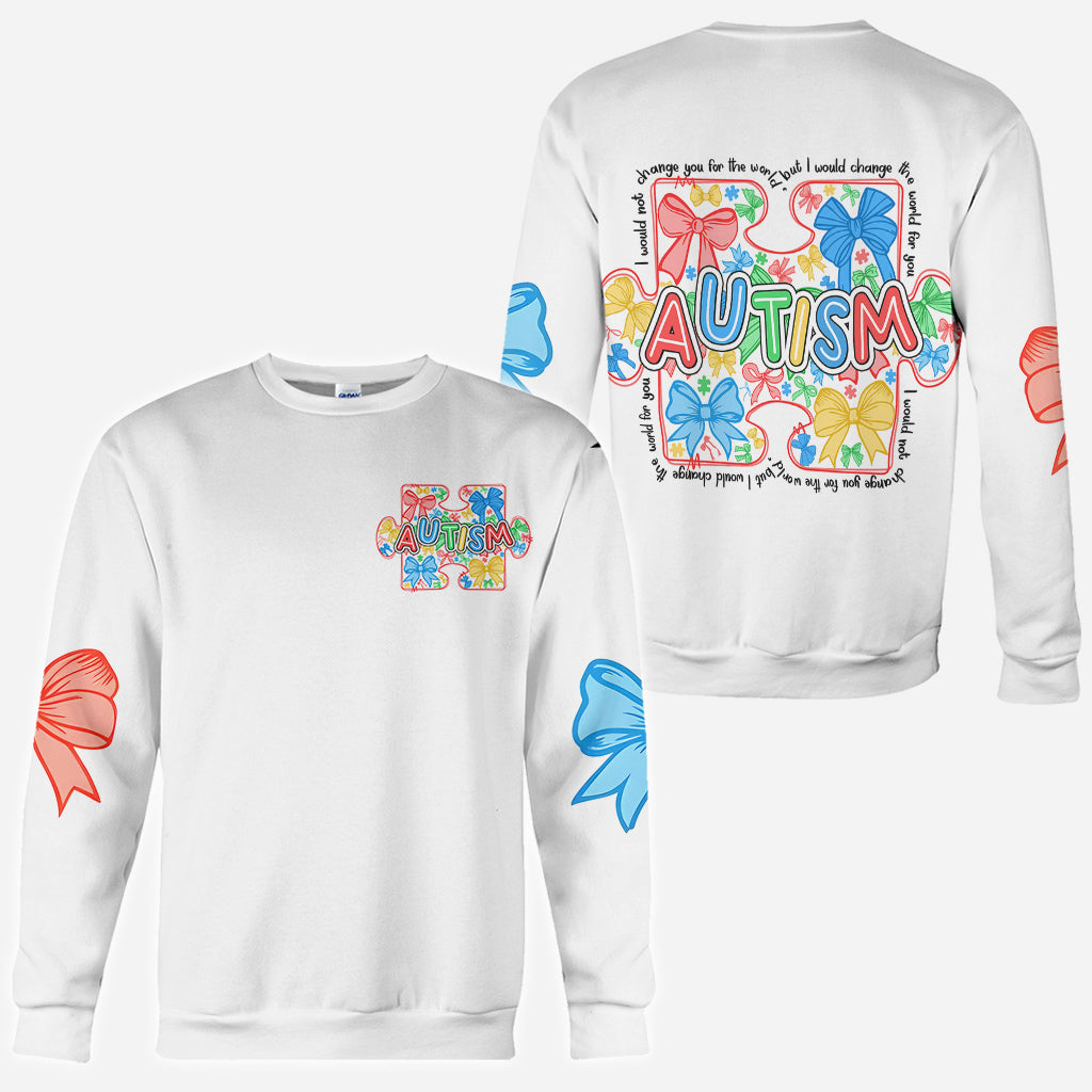 I Would Change The World For You - Autism Awareness All Over Shirt