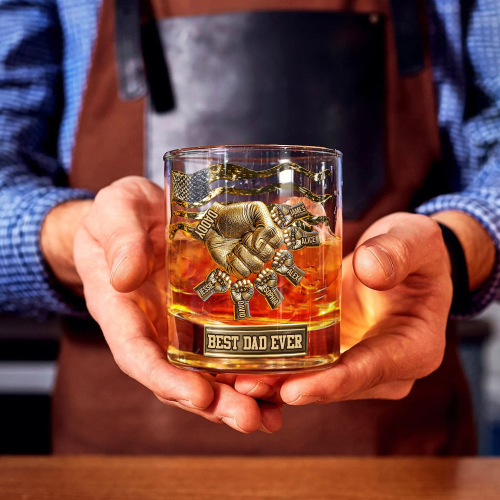 Best Dad Ever - Personalized Father Whiskey Glass