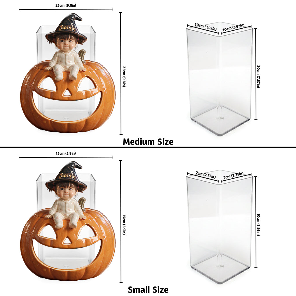 Trick Or Treat Candy Jar - Personalized Kid Acrylic Pot