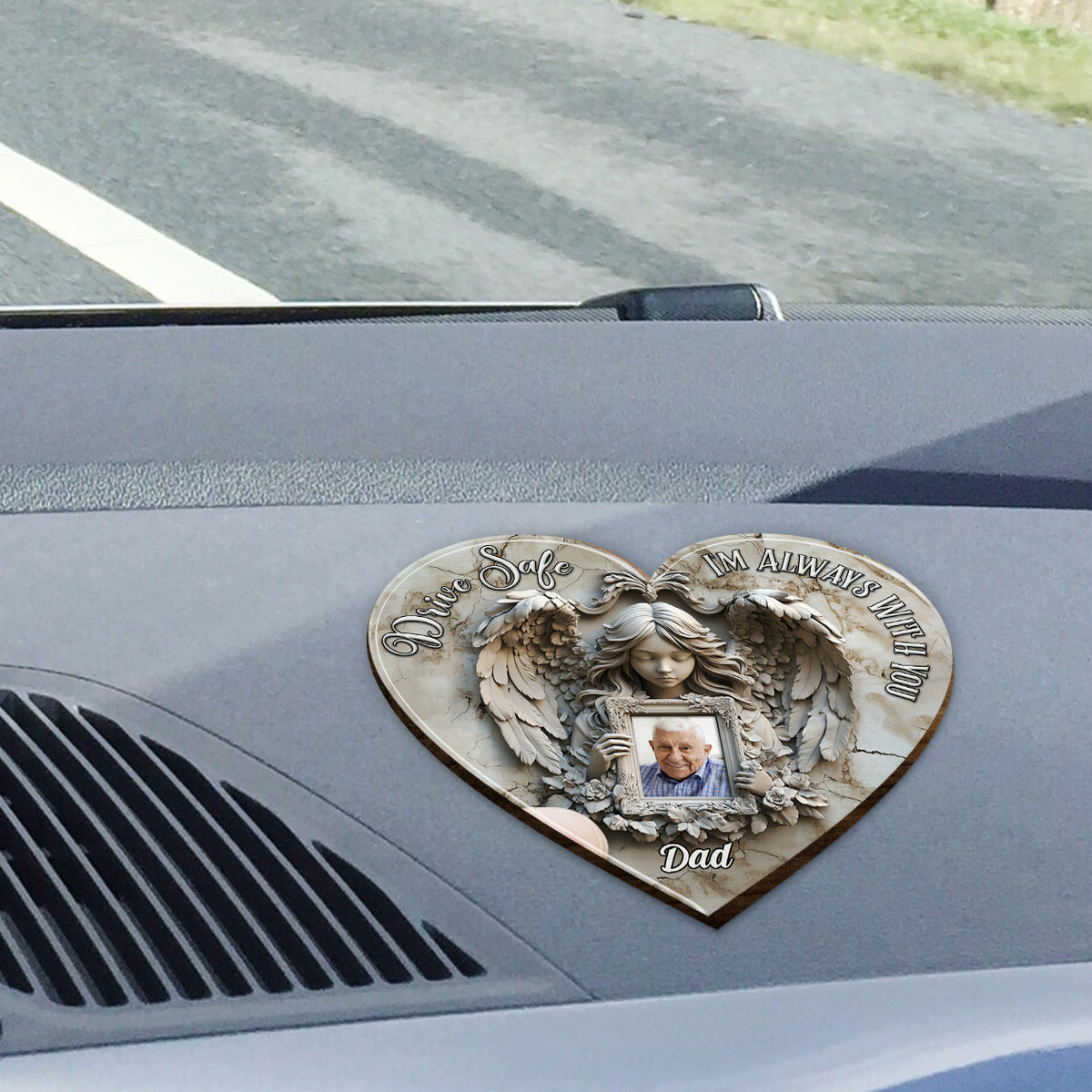 Angel Wings - Personalized Memorial Shaped Car Visor Clip