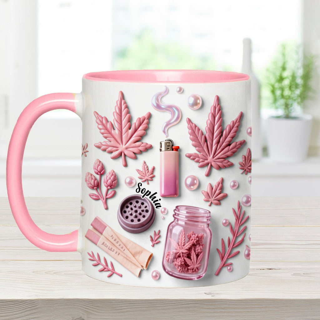 Green Magic Leaf - Personalized Weed Accent Mug & Coaster