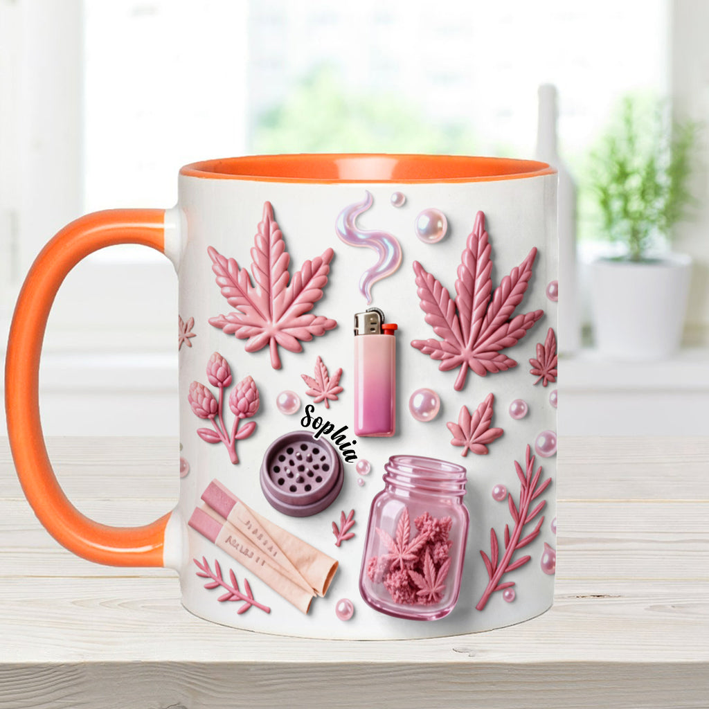 Green Magic Leaf - Personalized Weed Accent Mug & Coaster