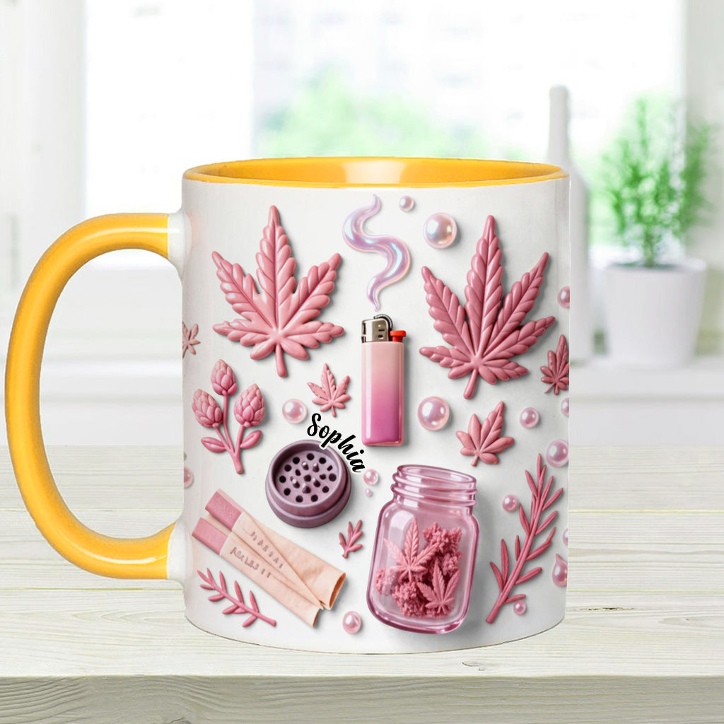 Green Magic Leaf - Personalized Weed Accent Mug & Coaster