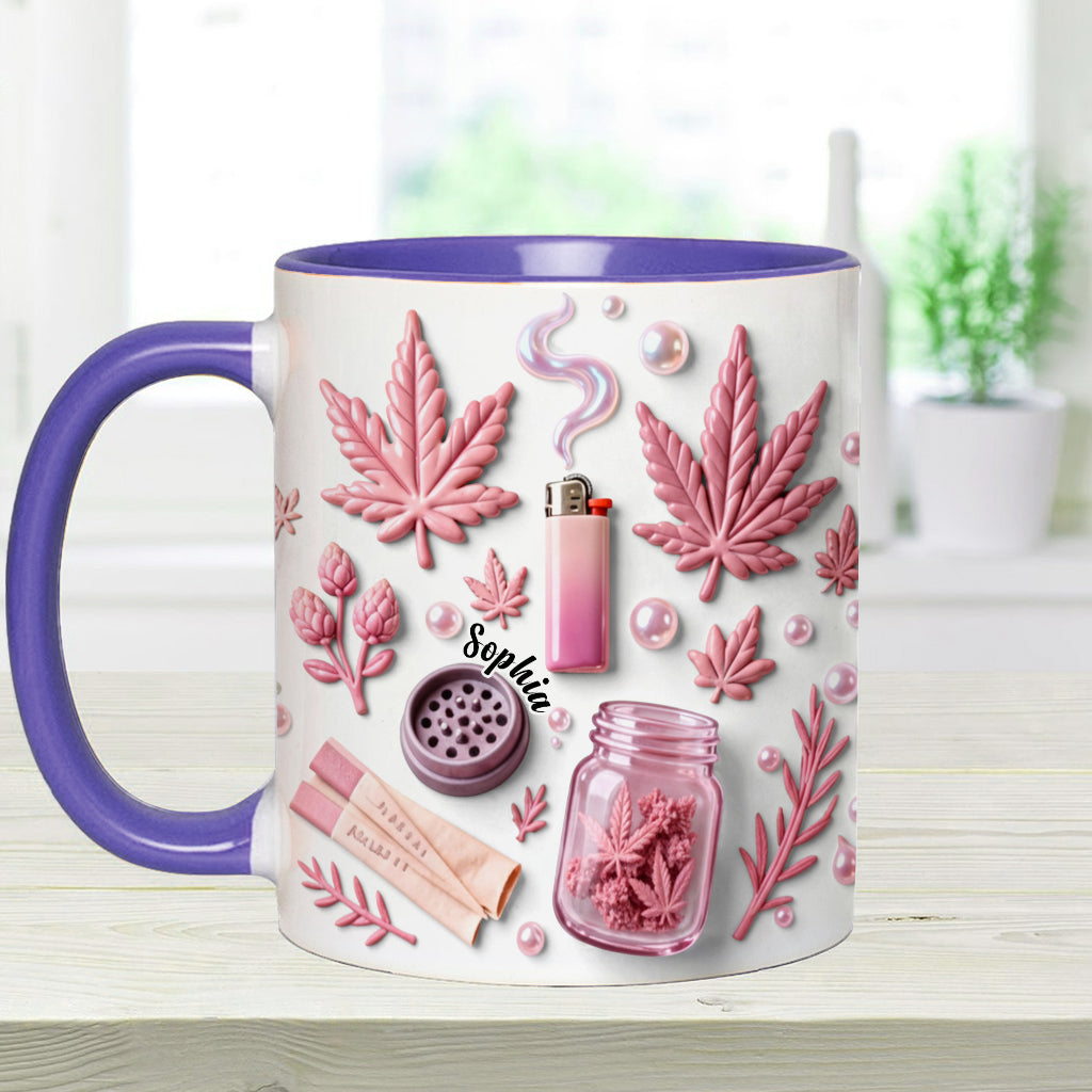 Green Magic Leaf - Personalized Weed Accent Mug & Coaster