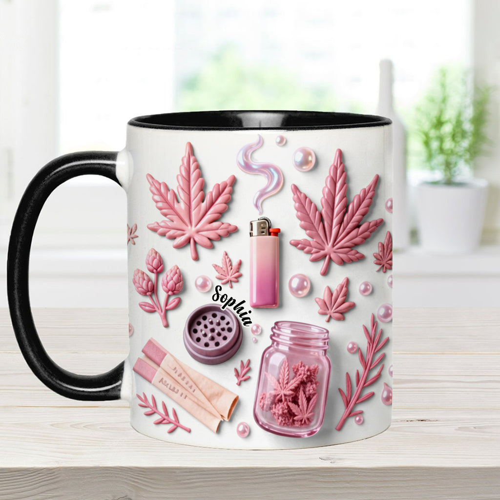 Green Magic Leaf - Personalized Weed Accent Mug & Coaster