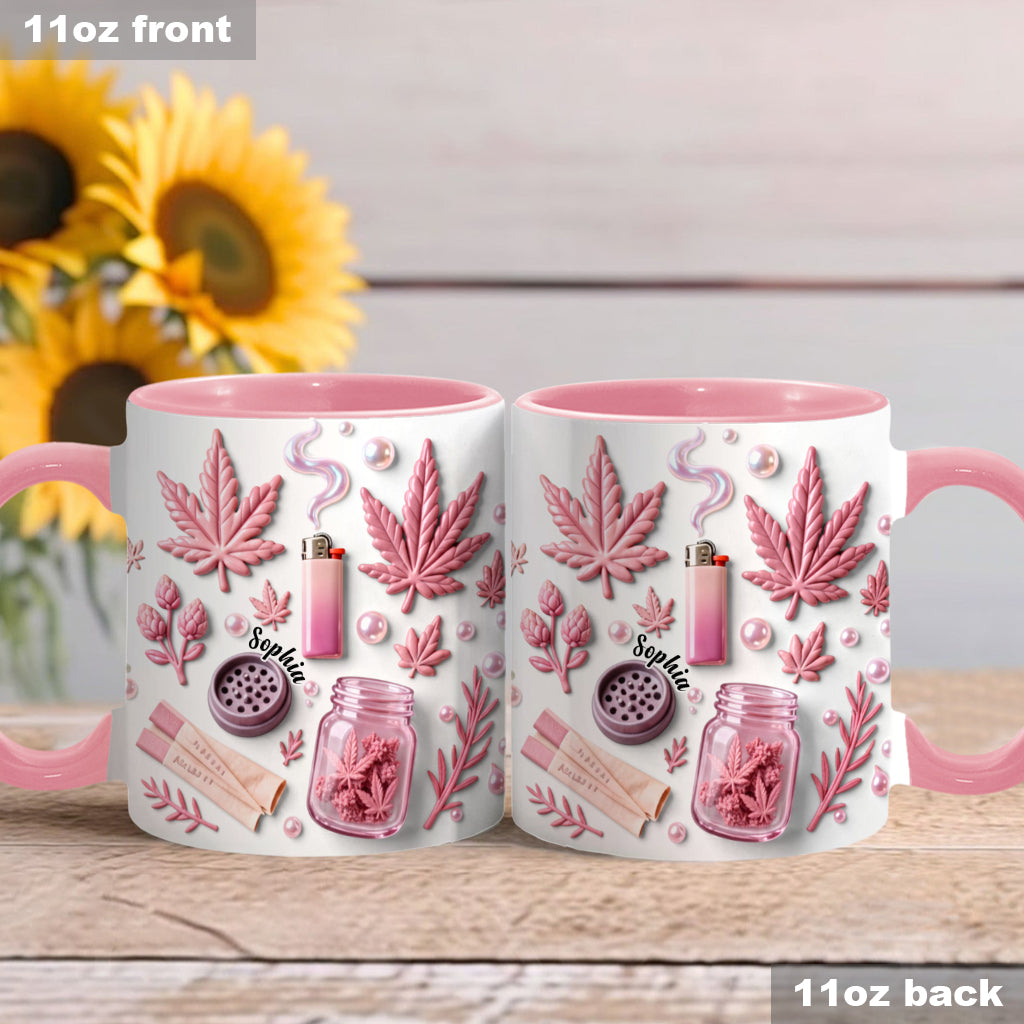 Green Magic Leaf - Personalized Weed Accent Mug & Coaster