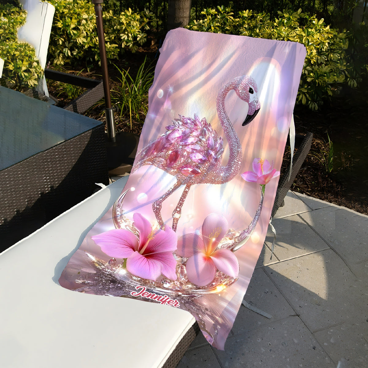 The Beach Is Calling - Personalized Flamingo Quick-dry Beach Towel/ Bath Towel