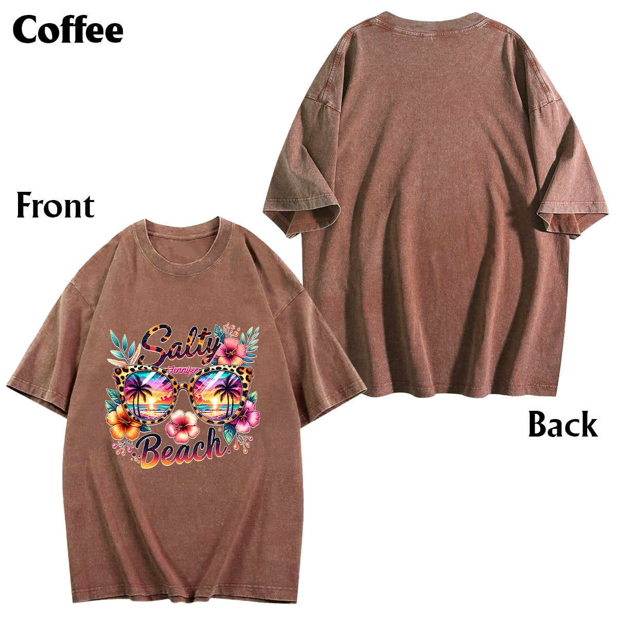 Salty Beach - Personalized Sea Lover Wash T-Shirt