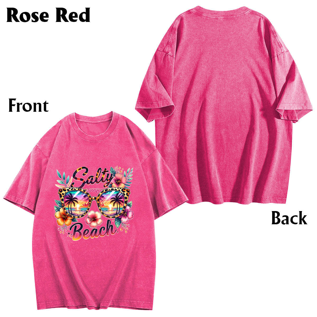 Salty Beach - Personalized Sea Lover Wash T-Shirt