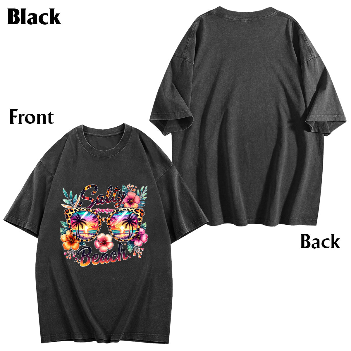 Salty Beach - Personalized Sea Lover Wash T-Shirt
