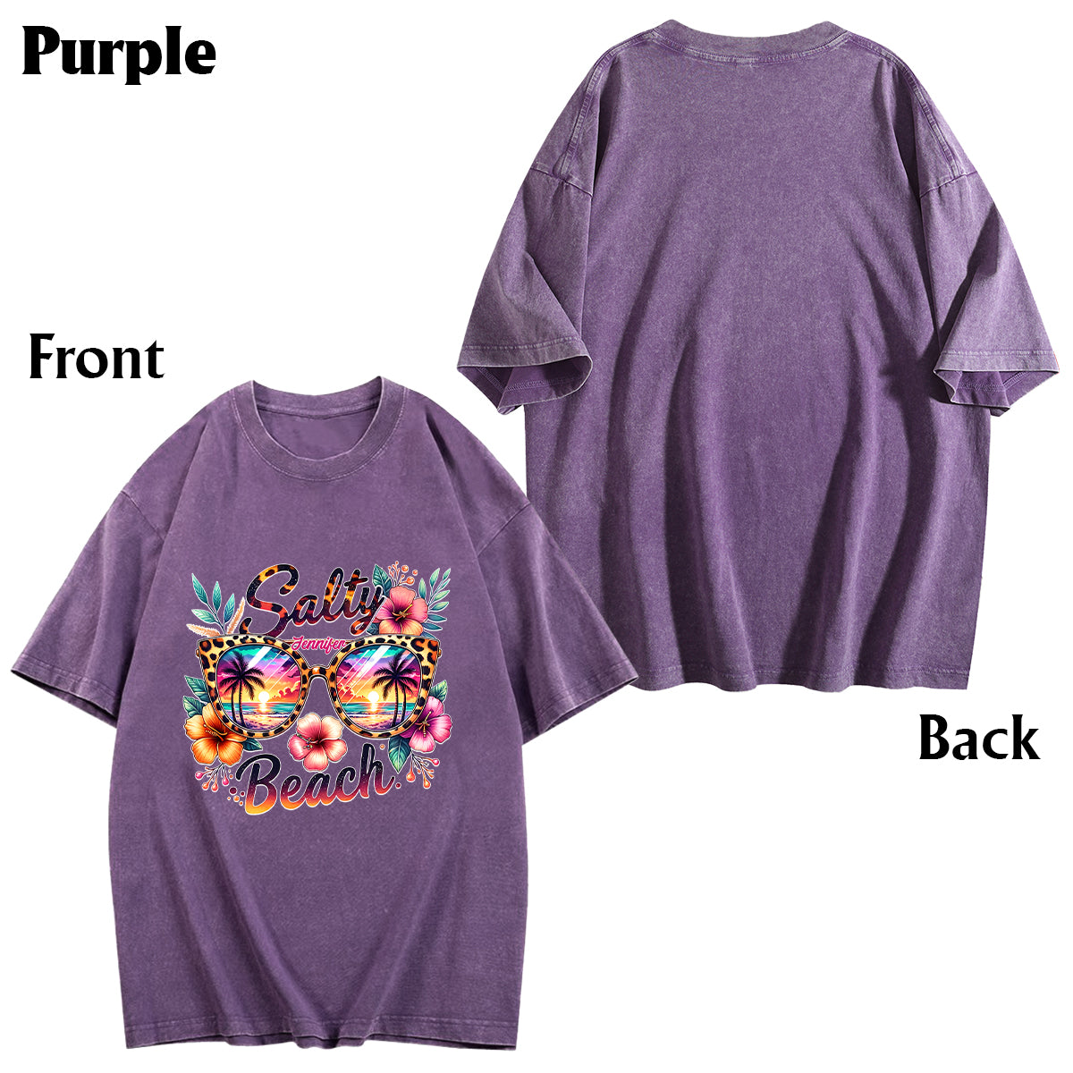 Salty Beach - Personalized Sea Lover Wash T-Shirt