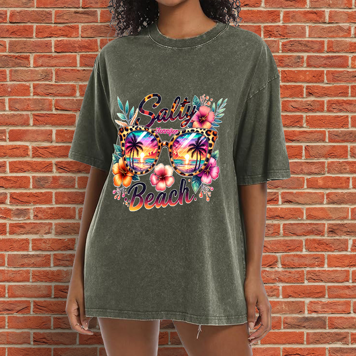 Salty Beach - Personalized Sea Lover Wash T-Shirt