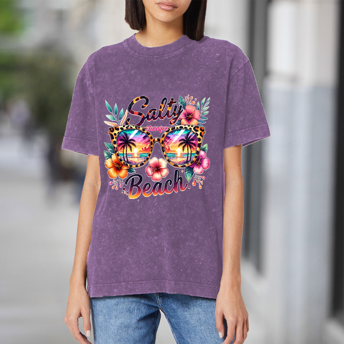 Salty Beach - Personalized Sea Lover Wash T-Shirt