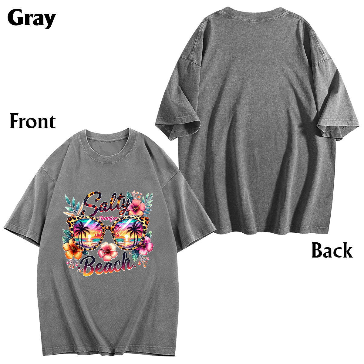 Salty Beach - Personalized Sea Lover Wash T-Shirt