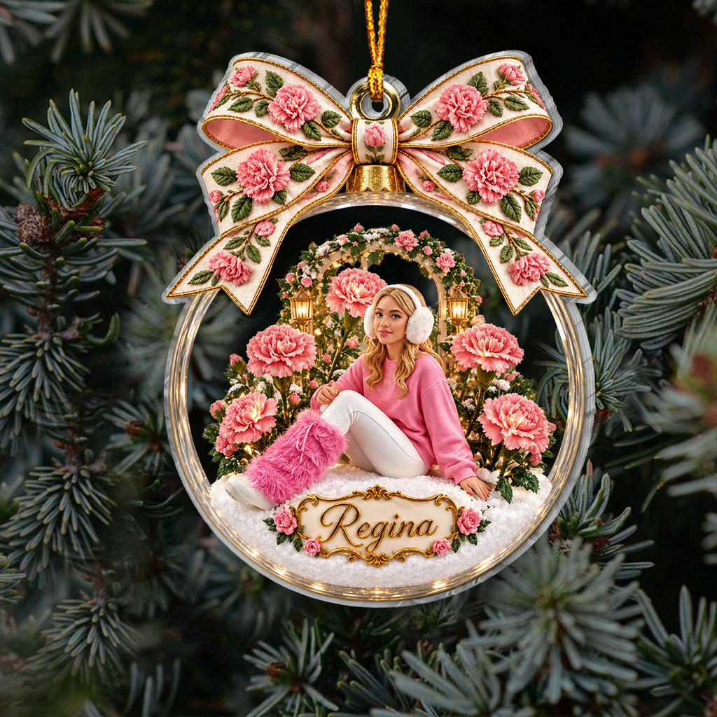 Birth Flower Merry Christmas Gift - Personalized Self Love Ornament