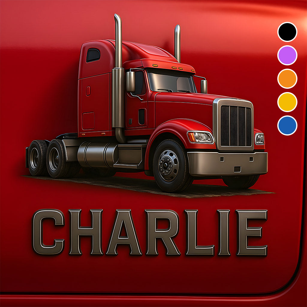 Best Trucker Ride With Pride - Personalized Trucker Decal Full