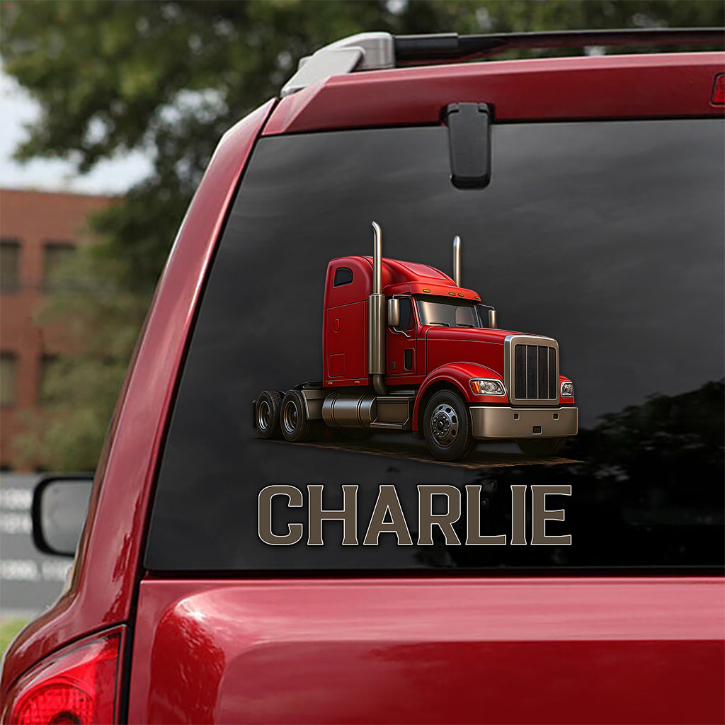 Best Trucker Ride With Pride - Personalized Trucker Decal Full