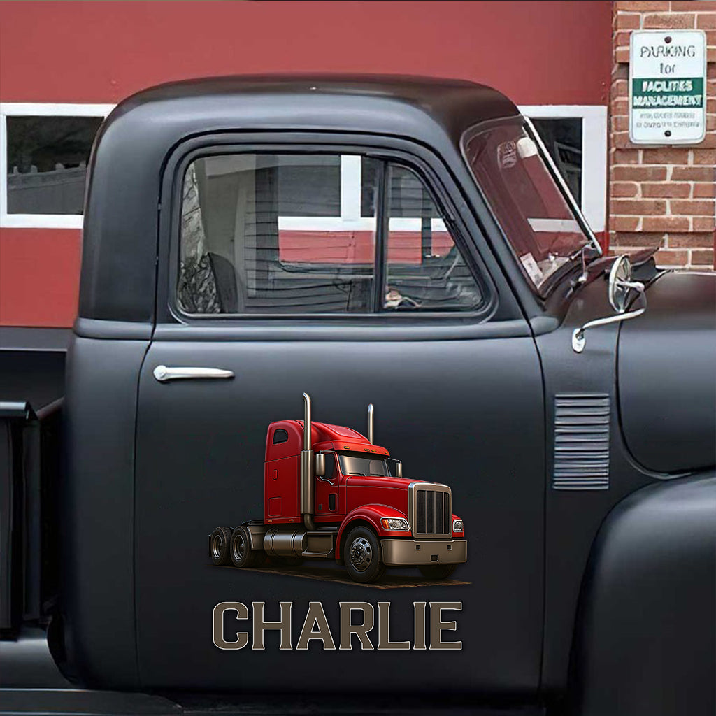 Best Trucker Ride With Pride - Personalized Trucker Decal Full