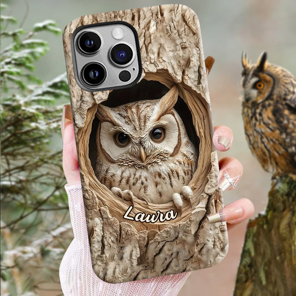 Hollow Watcher - Personalized Owl Full Print Phone Case