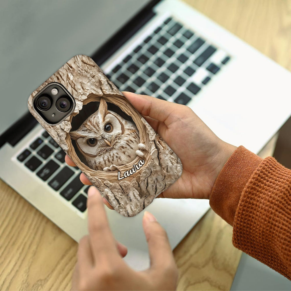 Hollow Watcher - Personalized Owl Full Print Phone Case