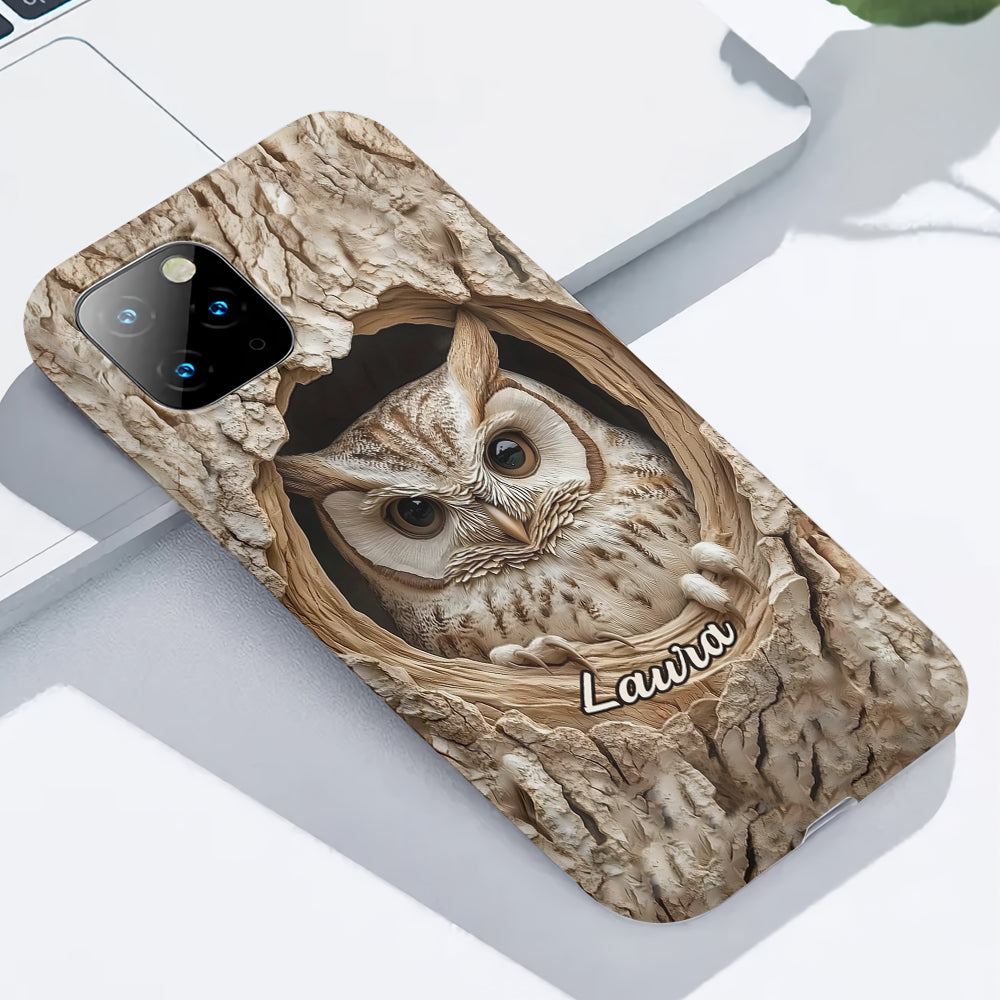 Hollow Watcher - Personalized Owl Full Print Phone Case