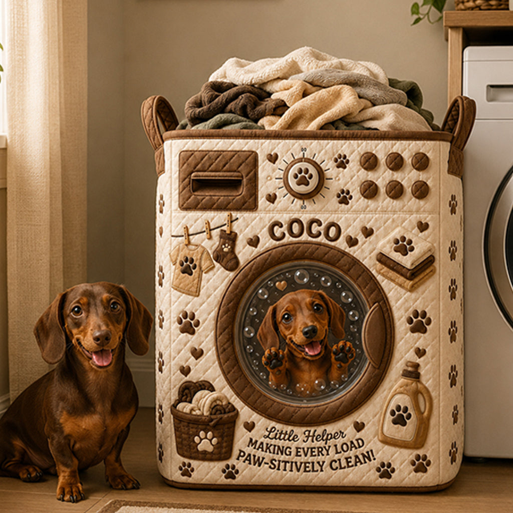 Funny Pet Laundry Room Decor - Personalized Dog Storage Basket