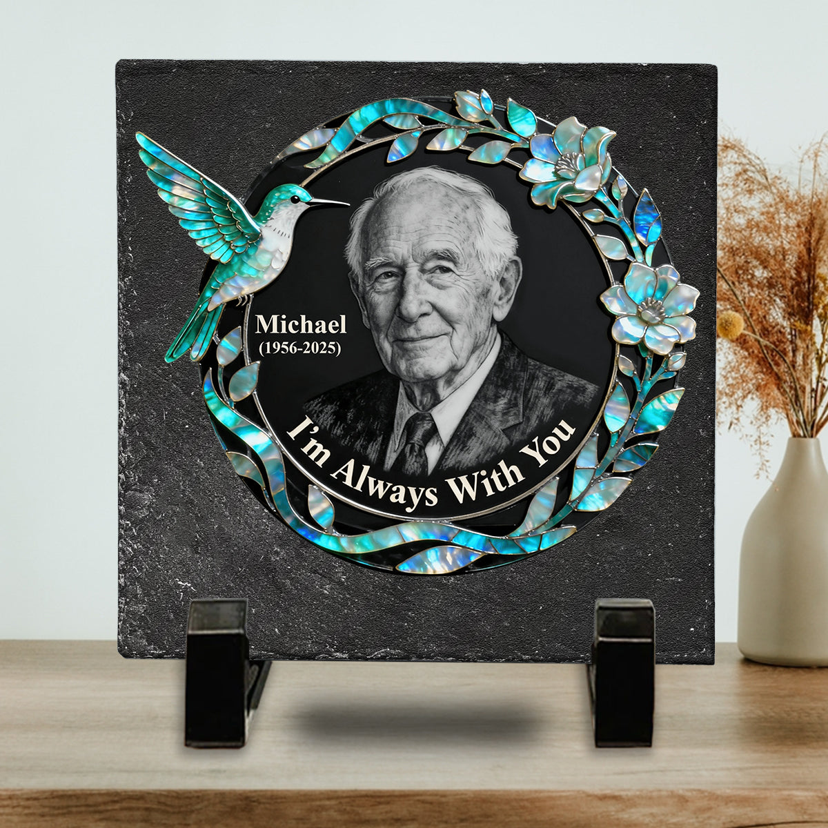 I'm Always With You - Personalized Memorial Square Shaped Stone