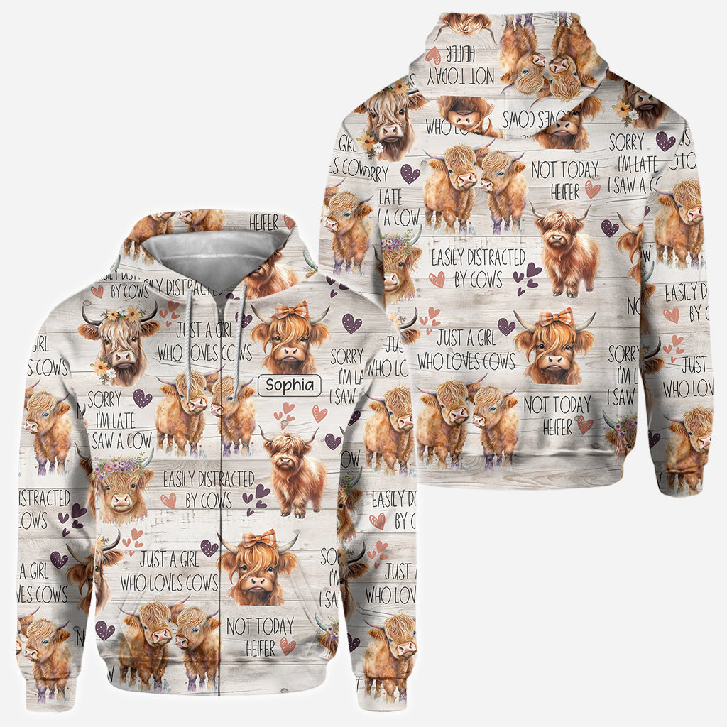 Just A Girl Who Loves Highland Cows - Personalized Highland Cow All Over Shirt