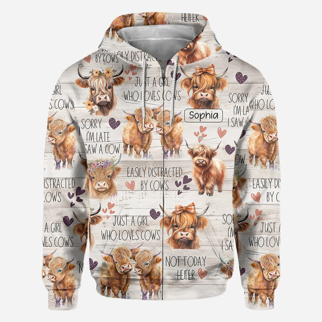Just A Girl Who Loves Highland Cows - Personalized Highland Cow All Over Shirt