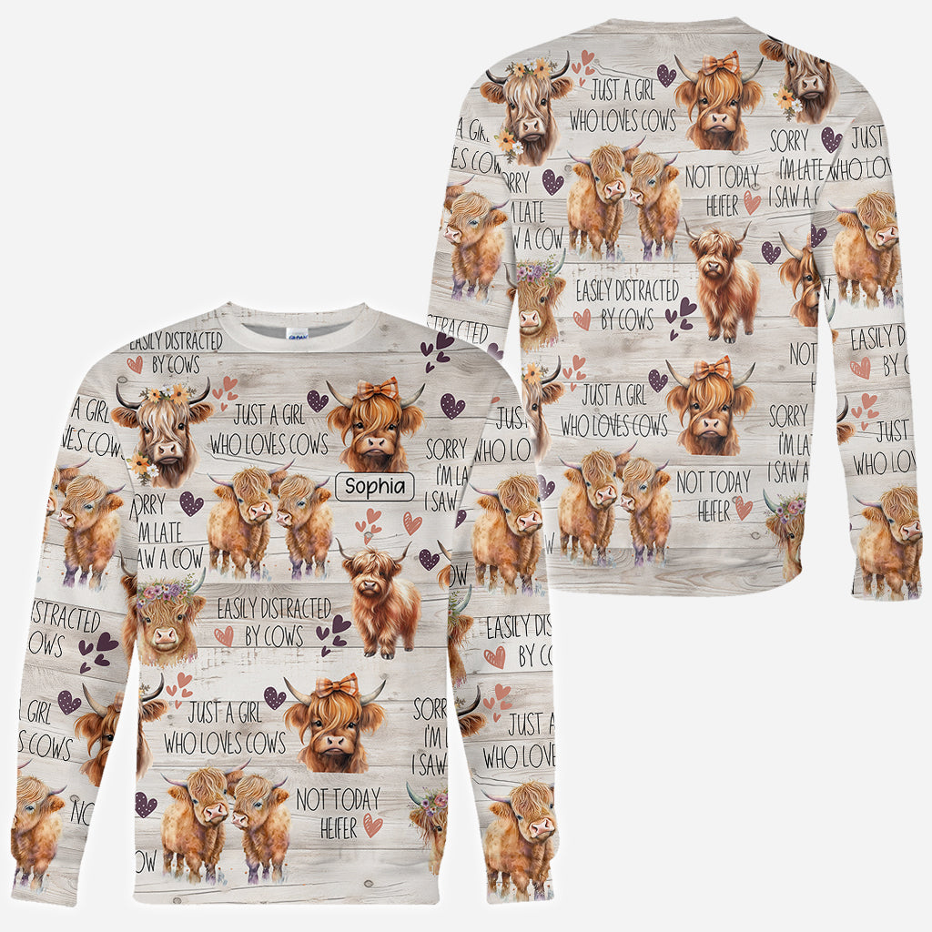 Just A Girl Who Loves Highland Cows - Personalized Highland Cow All Over Shirt