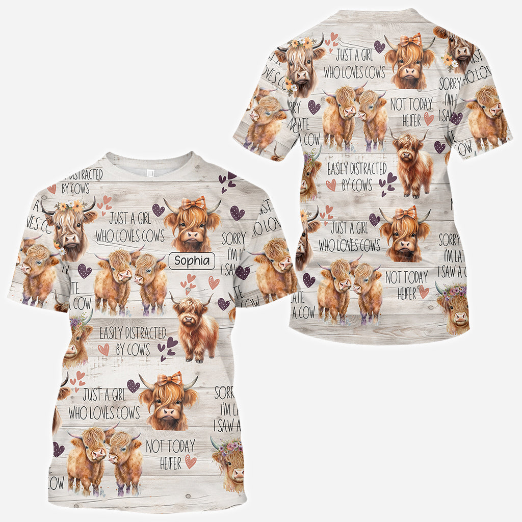 Just A Girl Who Loves Highland Cows - Personalized Highland Cow All Over Shirt