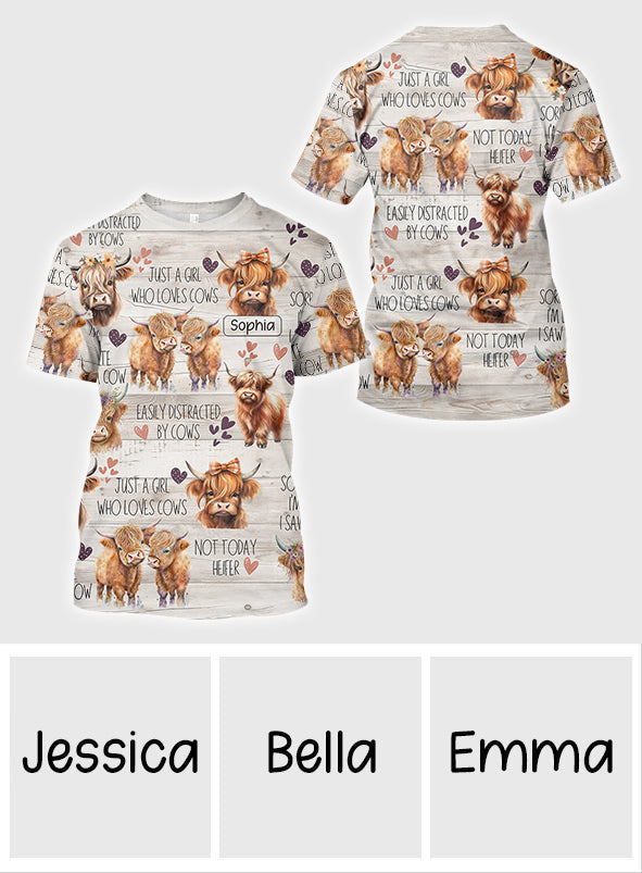 Just A Girl Who Loves Highland Cows - Personalized Highland Cow All Over Shirt