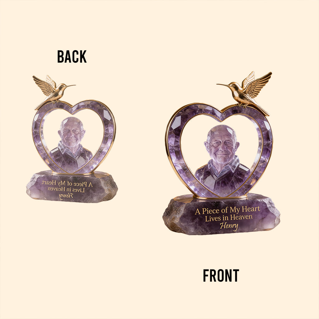 A Piece Of My Heart Lives In Heart - Personalized Memorial Custom Shaped Acrylic Plaque