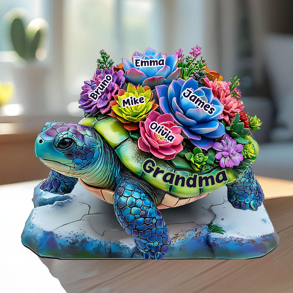 Grandma Turtle - Personalized Grandma Custom Shaped Acrylic Plaque
