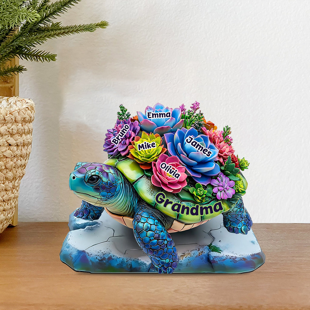 Grandma Turtle - Personalized Grandma Custom Shaped Acrylic Plaque