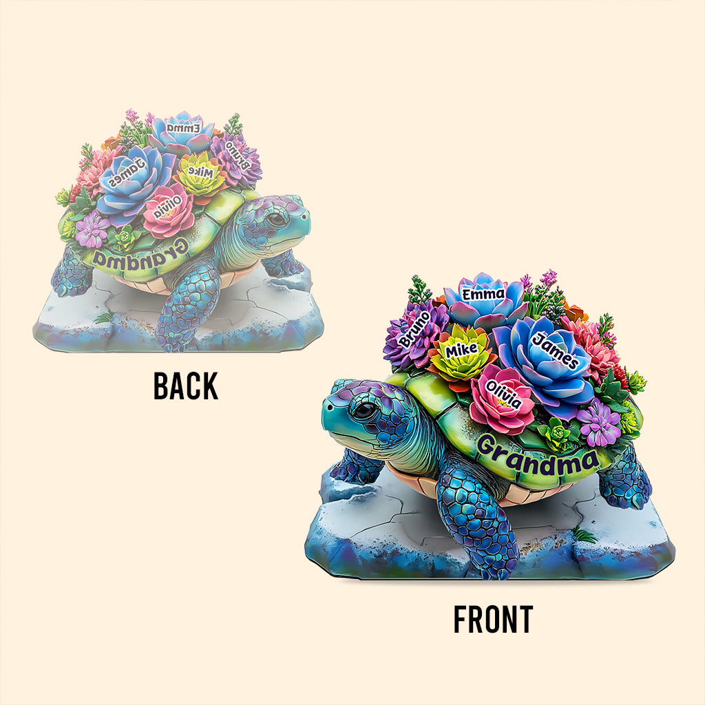 Grandma Turtle - Personalized Grandma Custom Shaped Acrylic Plaque