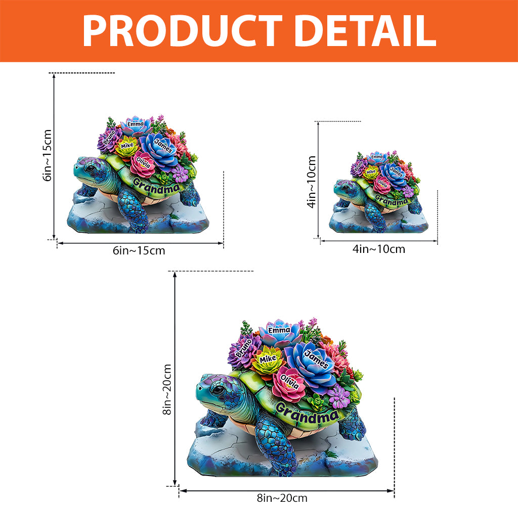 Grandma Turtle - Personalized Grandma Custom Shaped Acrylic Plaque