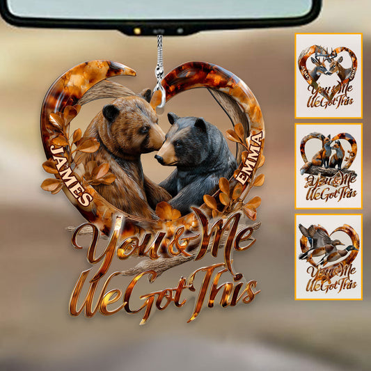 Together Forever - Personalized Hunting Transparent Car Ornament