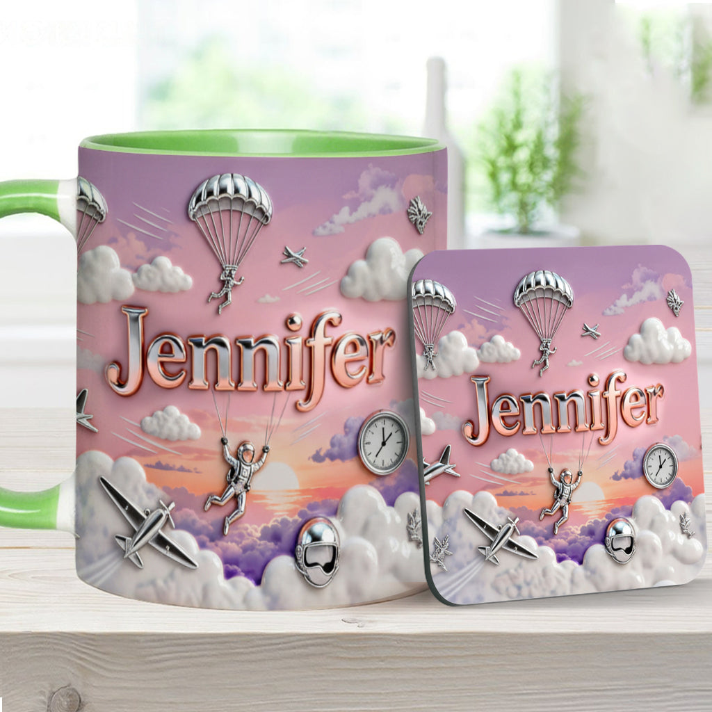 Love SkyDiving - Personalized Skydiving Accent Mug & Coaster