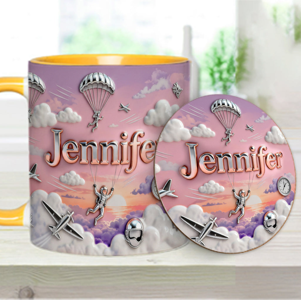 Love SkyDiving - Personalized Skydiving Accent Mug & Coaster