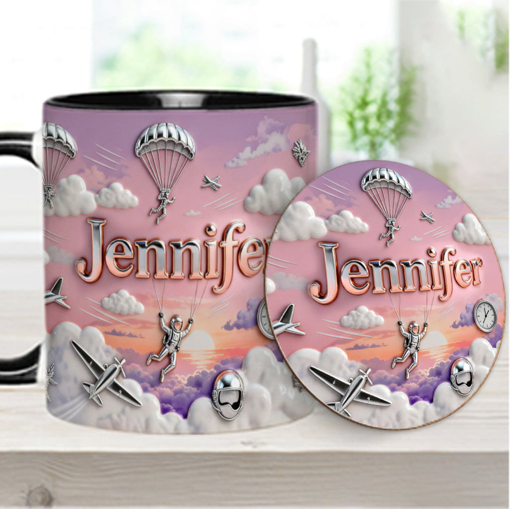 Love SkyDiving - Personalized Skydiving Accent Mug & Coaster