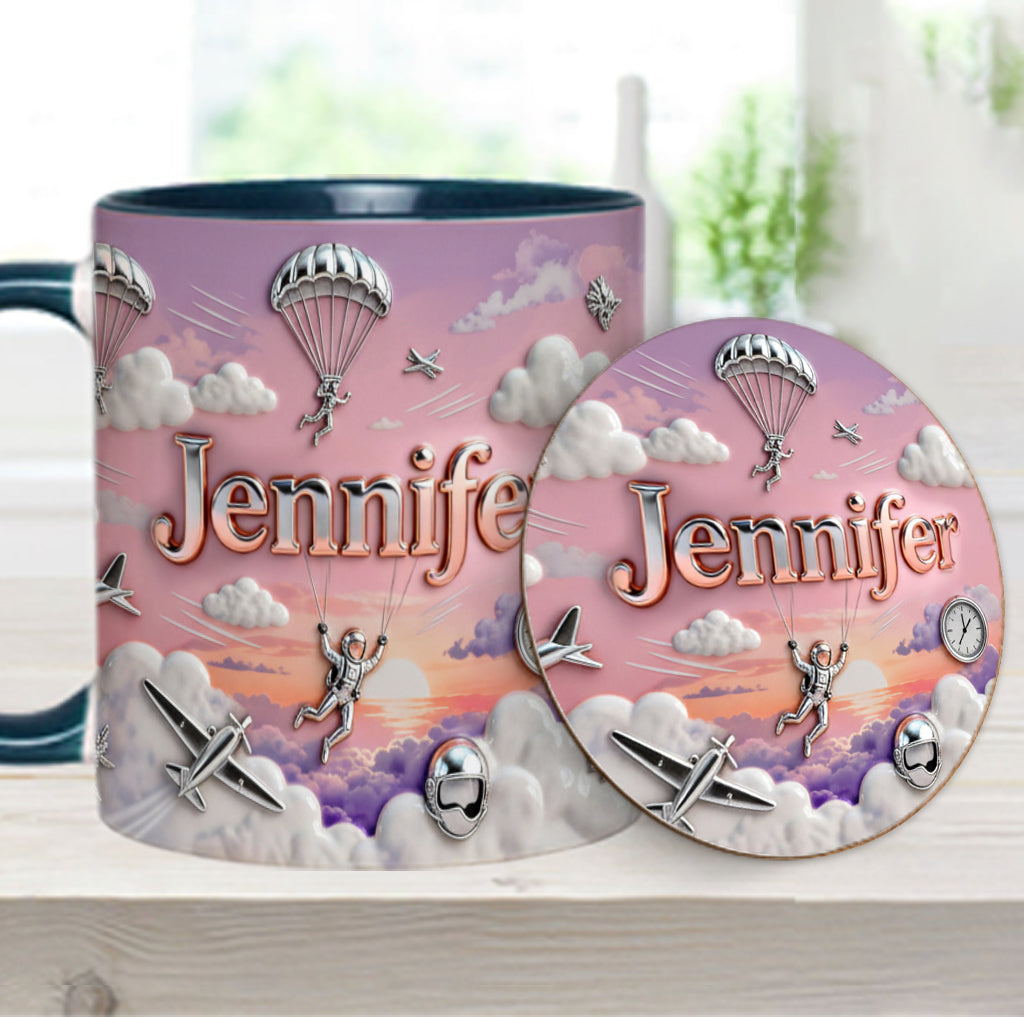 Love SkyDiving - Personalized Skydiving Accent Mug & Coaster