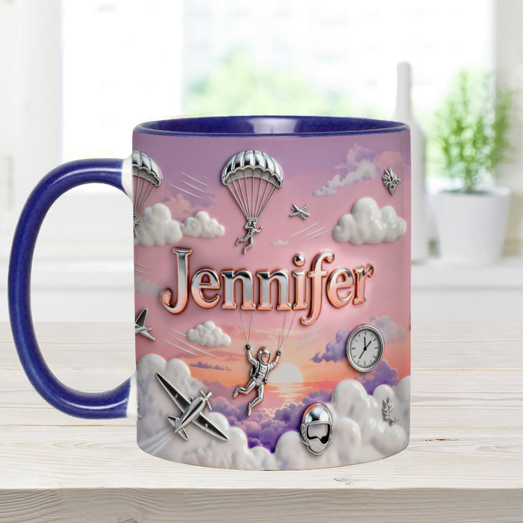 Love SkyDiving - Personalized Skydiving Accent Mug & Coaster