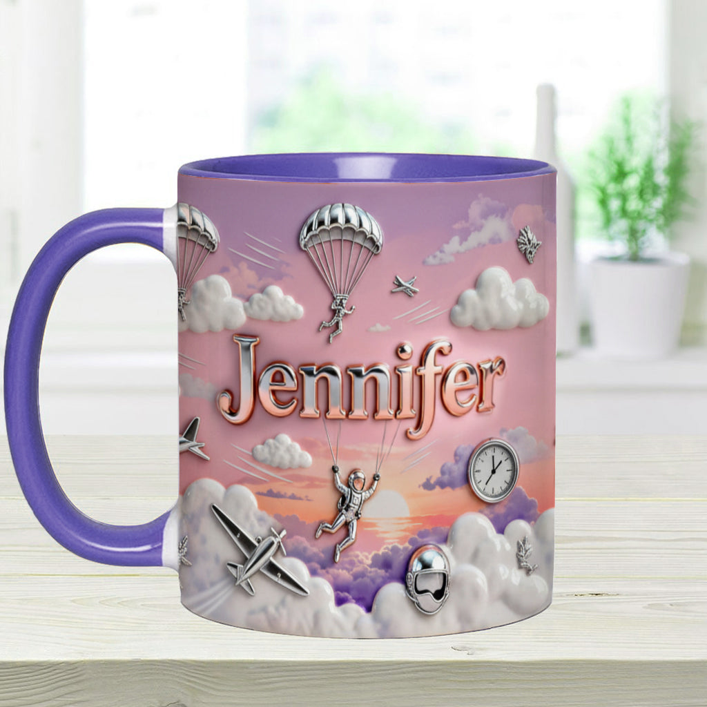 Love SkyDiving - Personalized Skydiving Accent Mug & Coaster